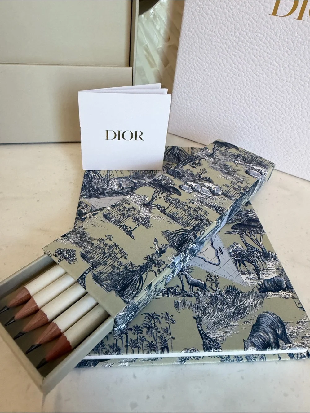 Dior Beauty GWP NIB Gorgeous Luxury Notebook and Pencil Set in Box